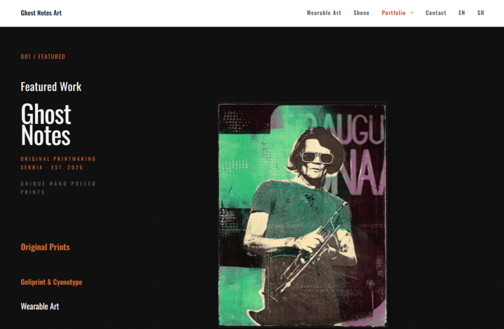 Portfolio web sajtova Studena Digital Ghost Notes Art