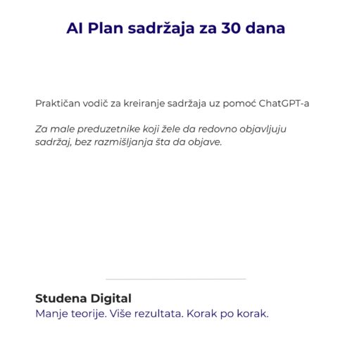 AI Plan sadržaja za 30 dana (1) AI Plan sadržaja za 30 dana