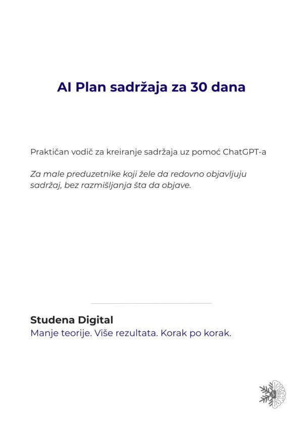 AI Plan sadržaja za 30 dana (1) AI Plan sadržaja za 30 dana