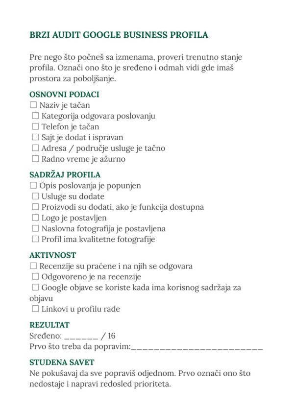 Google Business Planner & Audit