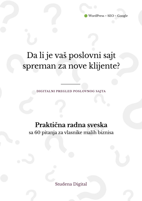 Studena Digital - Digitalni pregled poslovnog sajta Digitalni pregled poslovnog sajta